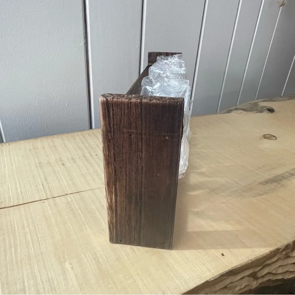 $10 SALE Floating Glass Vase Wooden Frame Home Decor Floral Accent Farmhouse